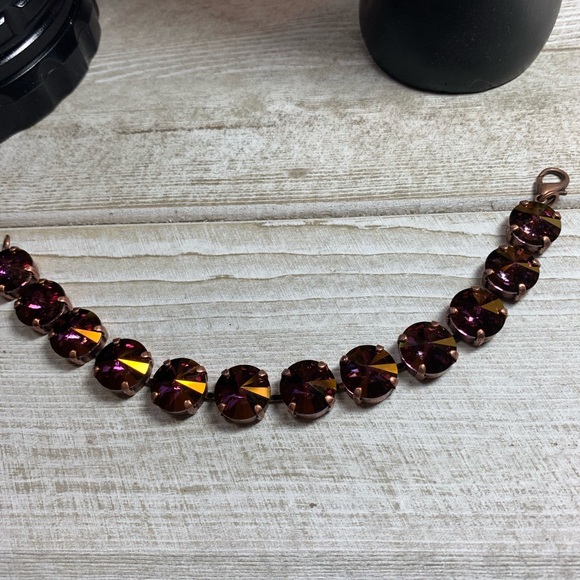 Handmade Swarovski Crystal “Crystal Lilac Shadow” Bracelet - Picture 5 of 8